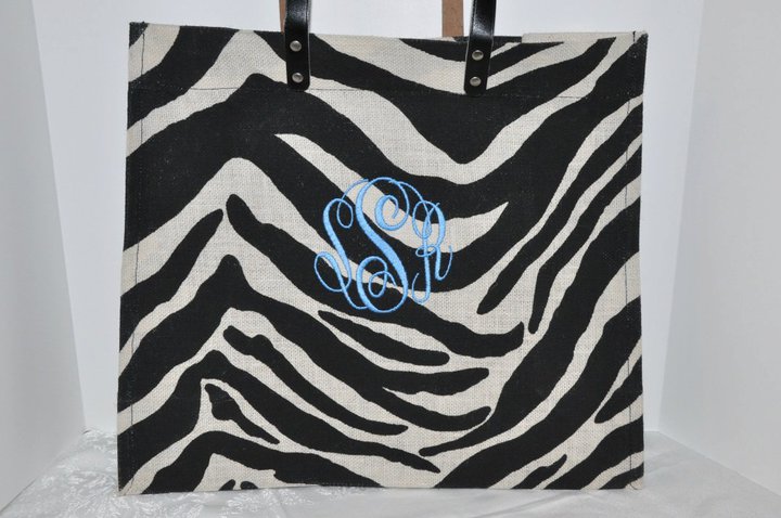 Zebra Jute Tote