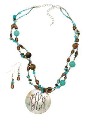 Turquoise & Brown Double w Shell